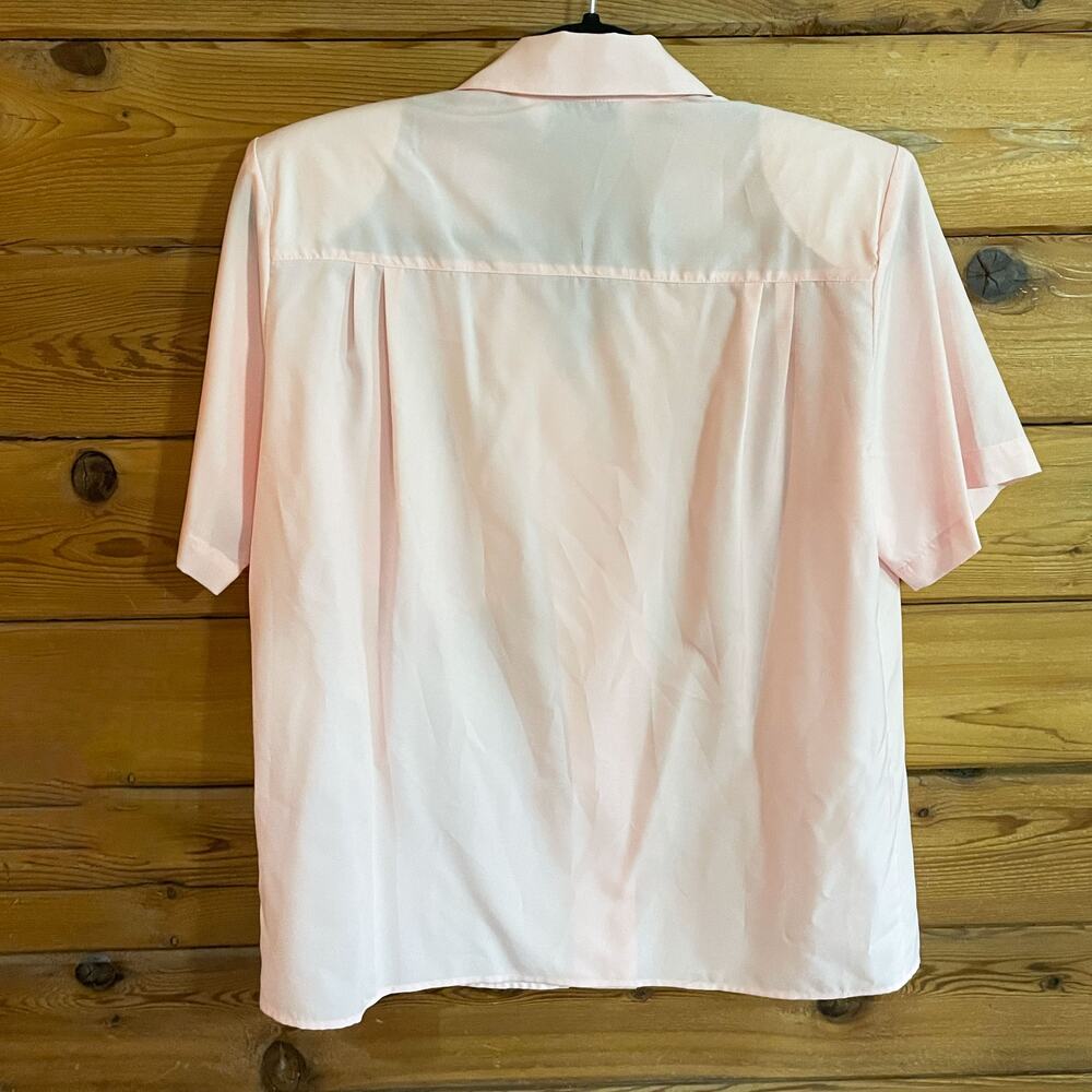 Diane Von Furstenberg VINTAGE Pink Top Shoulder Pads. Button Down Medium - Picture 2 of 7